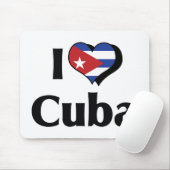 Tapis De Souris J'aime le drapeau de Cuba (Avec souris)