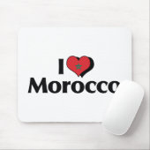 Tapis De Souris J'aime le drapeau du Maroc (Avec souris)