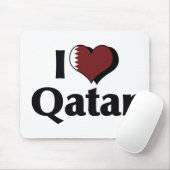 Tapis De Souris J'aime le drapeau du Qatar (Avec souris)