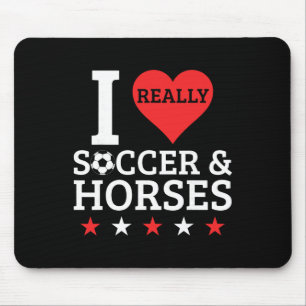 Tapis De Souris J'aime le football et les chevaux Drôle de pied Ch