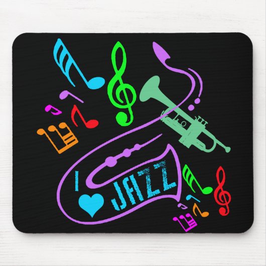 TAPIS DE SOURIS J'AIME LE JAZZ (Devant)