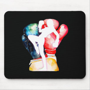 Tapis De Souris J'aime le kickboxing est une fille de kickboxing e