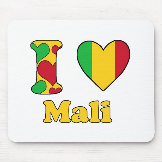 Tapis De Souris J'aime le Mali (Devant)