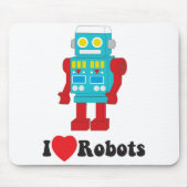 Tapis De Souris J'aime le mousepad de robots (Devant)