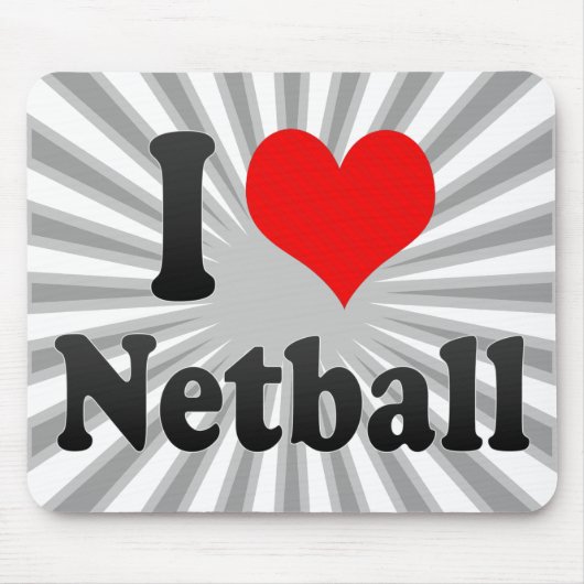 Tapis De Souris J'aime le net-ball (Devant)