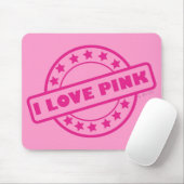 Tapis De Souris J'aime le rose (Avec souris)