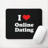 Tapis De Souris J'aime le T-shirt en ligne de datation (Avec souris)
