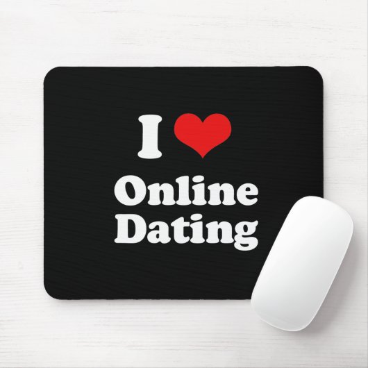 Tapis De Souris J'aime le T-shirt en ligne de datation (Avec souris)