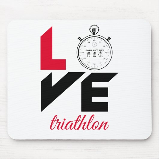 Tapis De Souris J'aime le triathlon (Devant)
