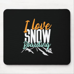 Tapis De Souris J'Aime L'Embarquement De Neige