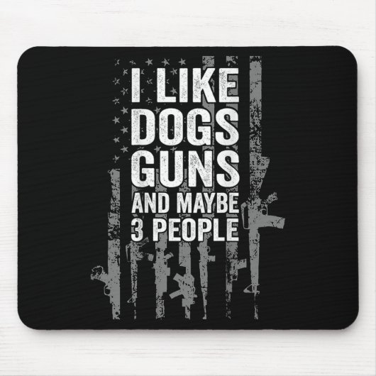 Tapis De Souris J'Aime Les Canons À Chiens Et Peut-Être Trois Pers (Devant)