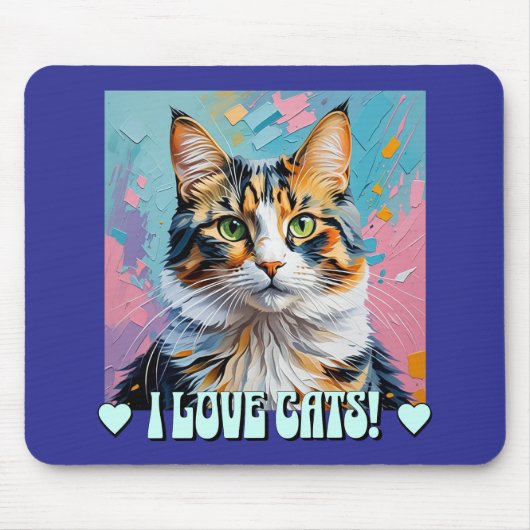 Tapis De Souris J'Aime Les Chats ! (Devant)