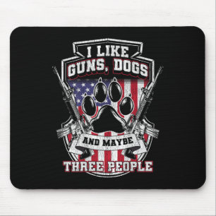 Tapis De Souris J'aime les chiens de chasse et peut-être 3 personn
