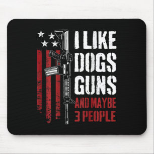Tapis De Souris J'aime les chiens de chasse et peut-être 3 personn