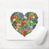 Tapis De Souris J'aime les Légumes (Avec souris)