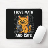 Tapis De Souris J'aime les maths et les chats (Avec souris)