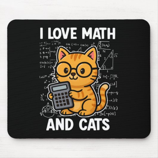 Tapis De Souris J'aime les maths et les chats (Devant)