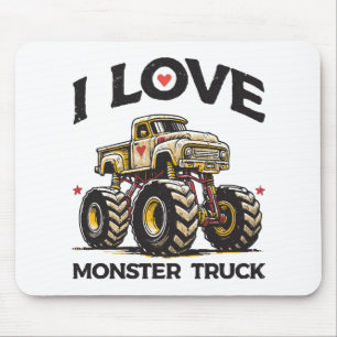 Tapis De Souris J'aime les monstres camions