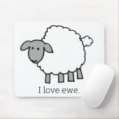 Tapis De Souris J'Aime Les Moutons D'Ewe (Avec souris)