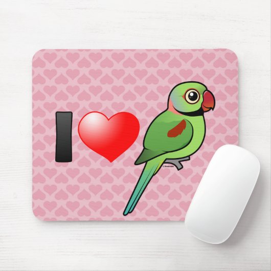 Tapis De Souris J'aime les perruches alexandrines (Avec souris)