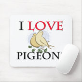 Tapis De Souris J'aime les pigeons (Avec souris)