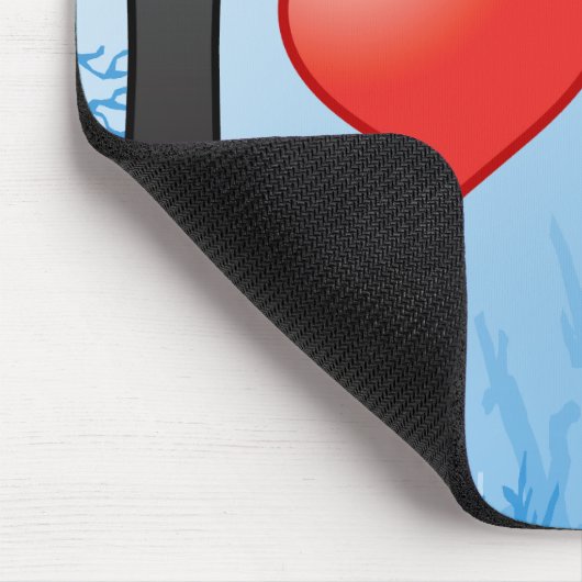 Tapis De Souris J'aime les poissons-anges de la Reine (Coin)