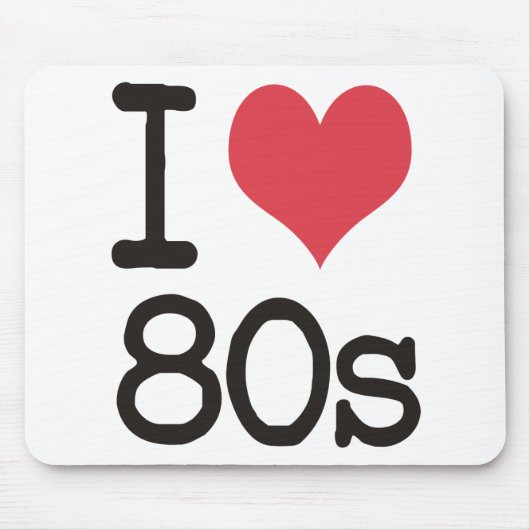 Tapis De Souris J'aime les produits 80s et les conceptions ! (Devant)