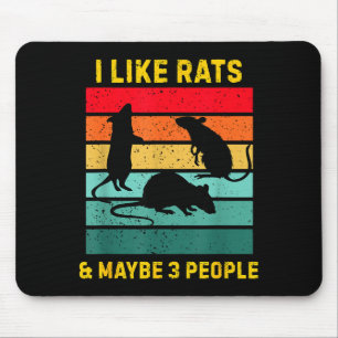 Tapis De Souris J'aime les Rats Et Peut-être 3 Personnes T-Shirt R