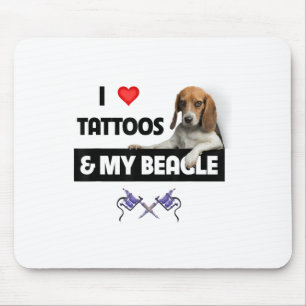 Tapis De Souris J'Aime Les Tatouages Et Mon Chien Beagle Tatouage