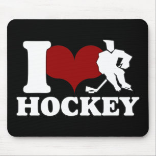 TAPIS DE SOURIS J'AIME L'HOCKEY MOUSEPAD