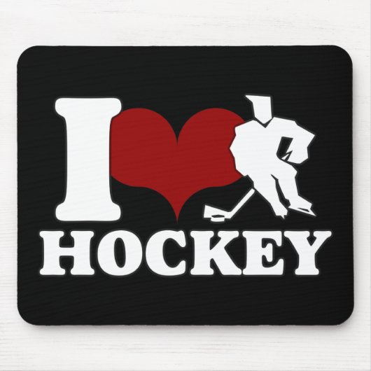 TAPIS DE SOURIS J'AIME L'HOCKEY MOUSEPAD (Devant)