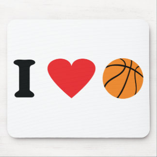 Tapis De Souris J'aime l'icône du basket-ball