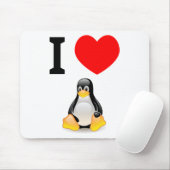 Tapis De Souris J'aime Linux (Avec souris)