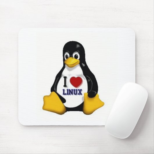 Tapis De Souris J'aime Linux (Avec souris)