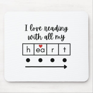 Tapis De Souris J'Aime Lire Avec Tout Mon Coeur Professeur De Scie