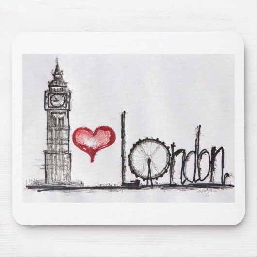 Tapis De Souris J'aime Londres (Devant)