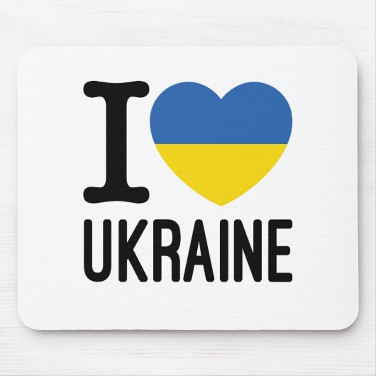 Tapis De Souris J'aime l'Ukraine Coeur drapeau ukrainien (Devant)