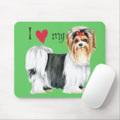 Tapis De Souris J'aime ma Biewer Terrier (Avec souris)