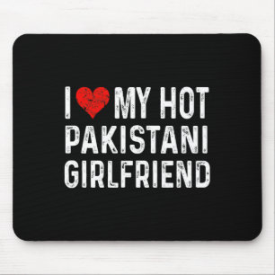Tapis De Souris J'aime ma chaude petite amie pakistanaise - Cœur -