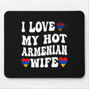 Tapis De Souris J'aime ma femme arménienne sexy Drapeau d'Arménie