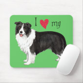 Tapis De Souris J'aime ma frontière Collie (Avec souris)