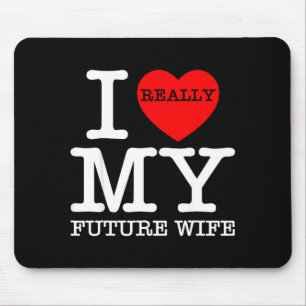Tapis De Souris J'aime ma future femme mariage fiancée marié 