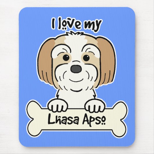 Tapis De Souris J'aime ma Lhasa Apso (Devant)