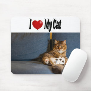 Tapis De Souris J'aime ma photo de chat