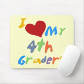 Tapis De Souris J'aime mes 4èmes T-shirts et cadeaux de niveleuses (Avec souris)