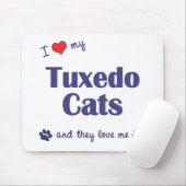 Tapis De Souris J'aime mes chats de smoking (les chats multiples) (Avec souris)