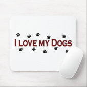 Tapis De Souris J'aime mes chiens (Avec souris)