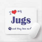 Tapis De Souris J'aime mes cruches (les chiens multiples) (Avec souris)