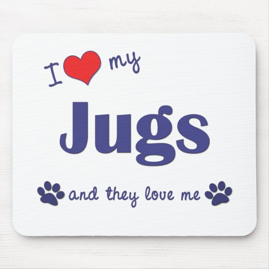 Tapis De Souris J'aime mes cruches (les chiens multiples) (Devant)