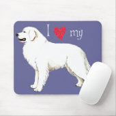 Tapis De Souris J'aime mes Grands Pyrénées (Avec souris)